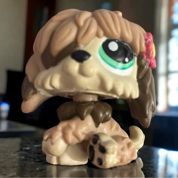 LITTLEST PETSHOP PET SHOP LPS #1816 HASBRO DOG Sheepdog Green Eye Retired - Picture 10 of 10